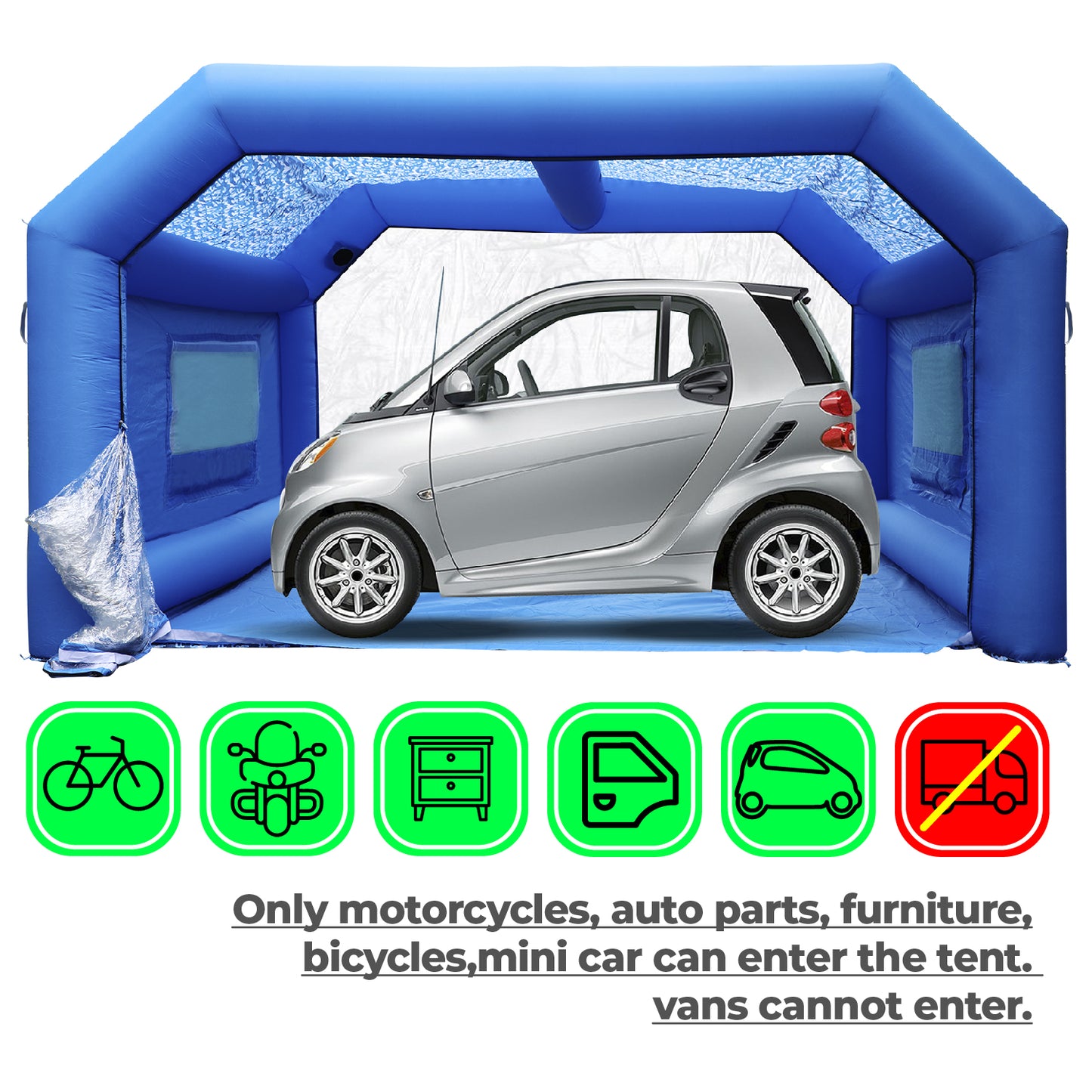Blue Camouflage Inflatable Paint Booth Portable Car Spray Booth