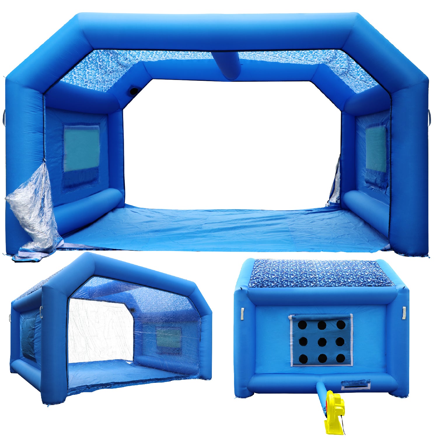 spray tent car 16x10x10FT Blue Camouflage Inflatable Paint Booth Portable Car Spray B – HAPIXYZ