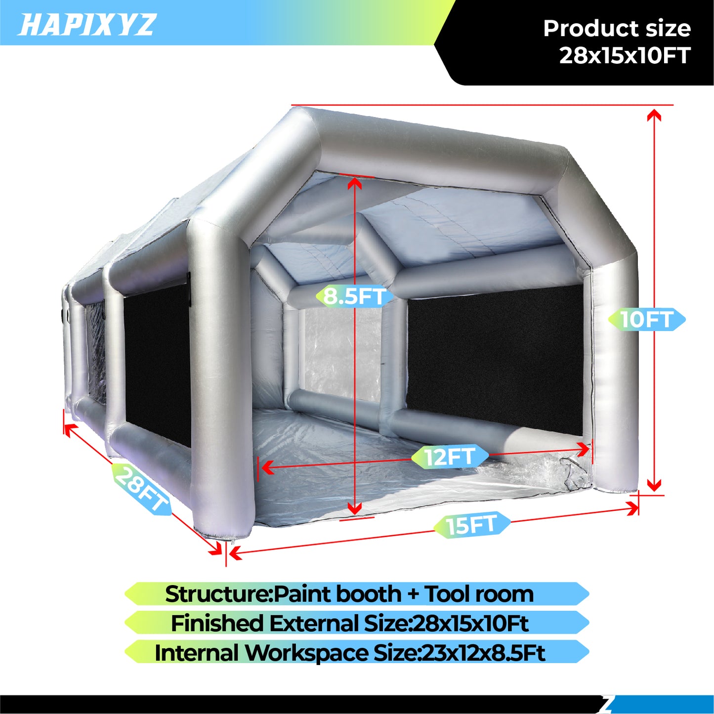 Inflatable paint booth