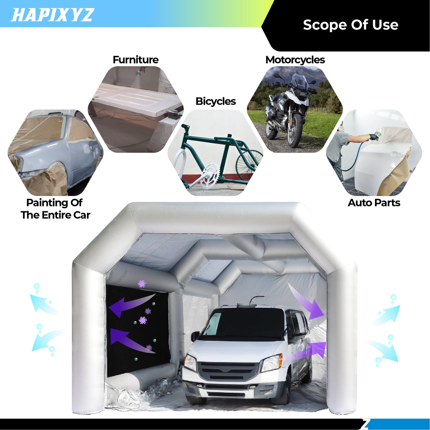 Inflatable paint booth
