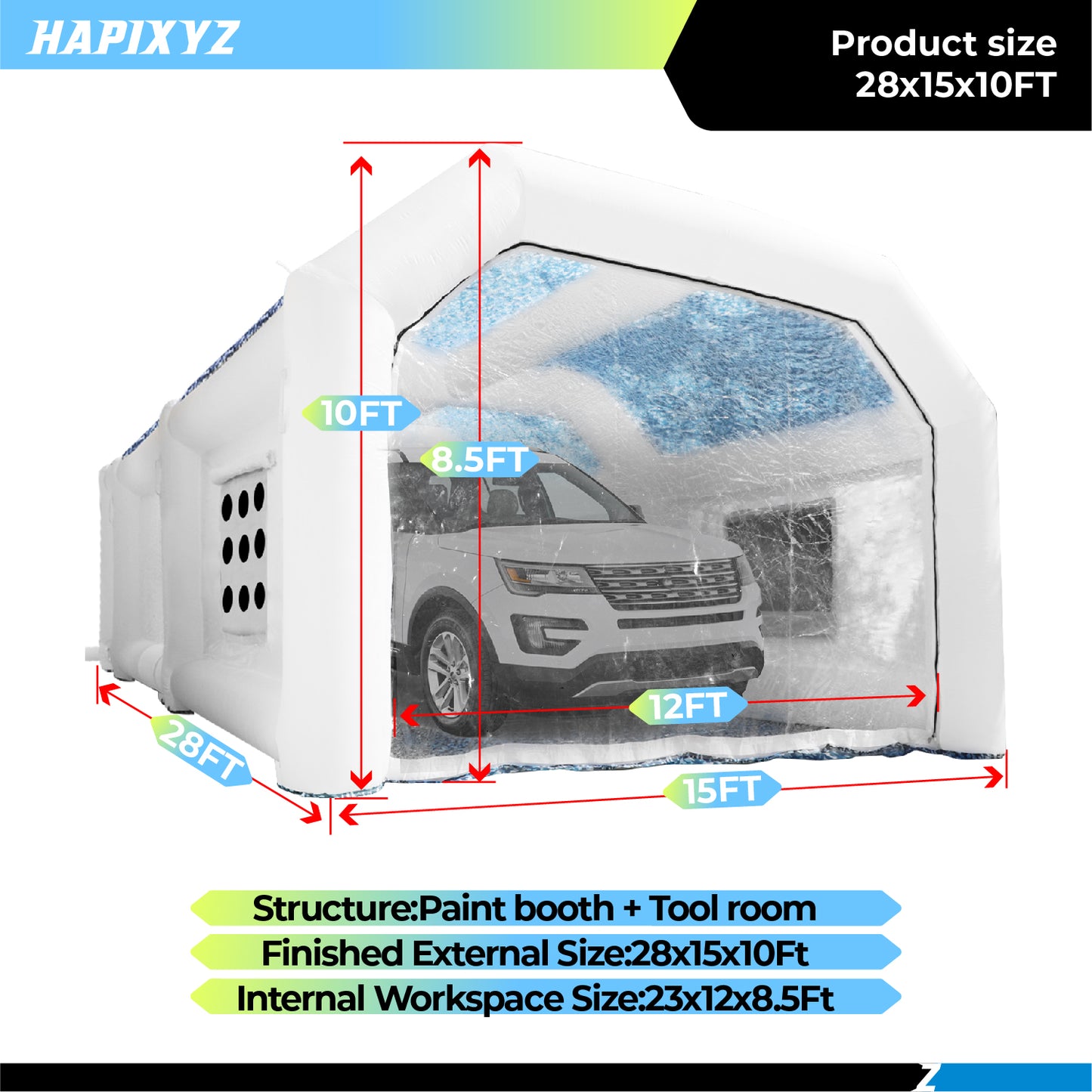White Camouflage Inflatable Paint Booth Portable Car Spray BoothWhite Camouflage Inflatable Paint Booth Portable Car Spray Booth