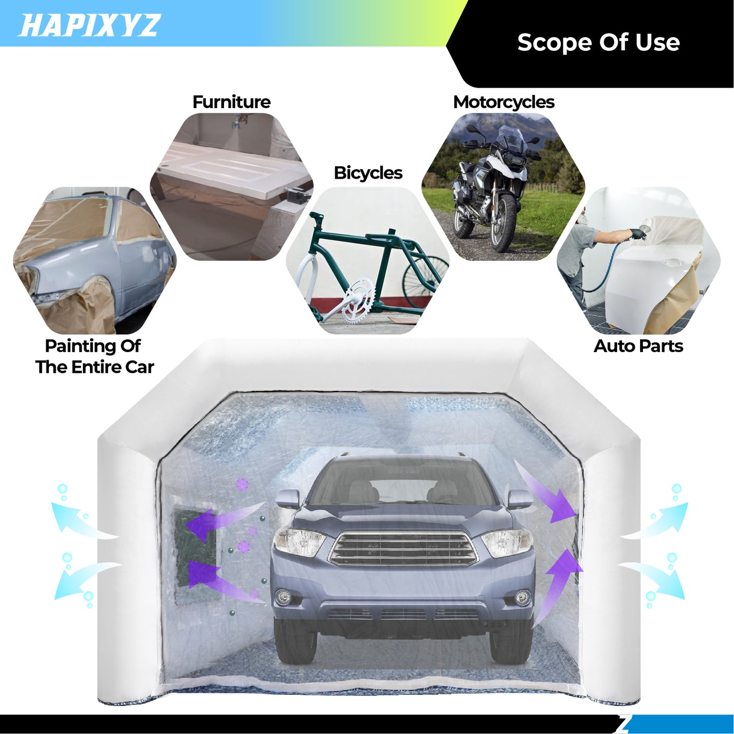 White Camouflage Inflatable Paint Booth Portable Car Spray BoothWhite Camouflage Inflatable Paint Booth Portable Car Spray Booth