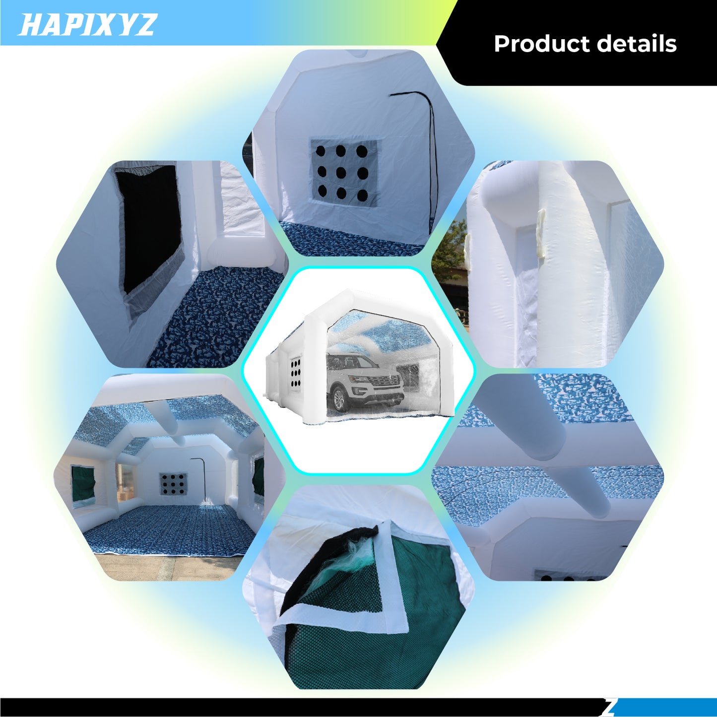 White Camouflage Inflatable Paint Booth Portable Car Spray Booth