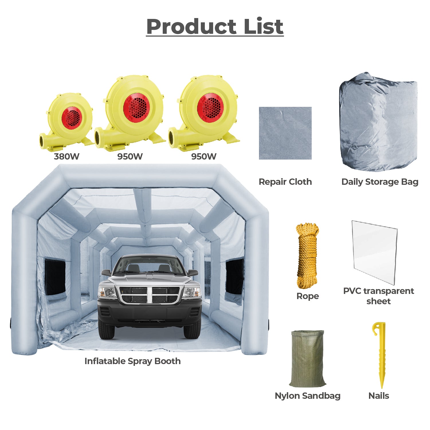 33x16.5x10Ft Portable Grey Inflatable Paint Booth Inflatable Paint Booth