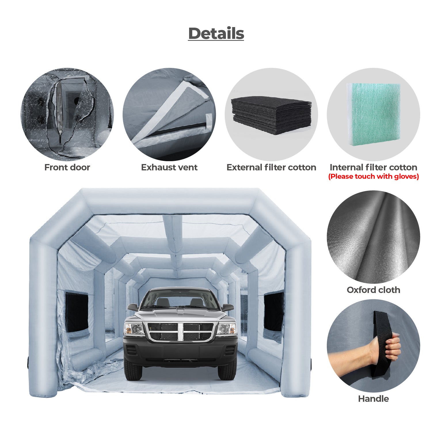 33x16.5x10Ft Portable Grey Inflatable Paint Booth Inflatable Paint Booth