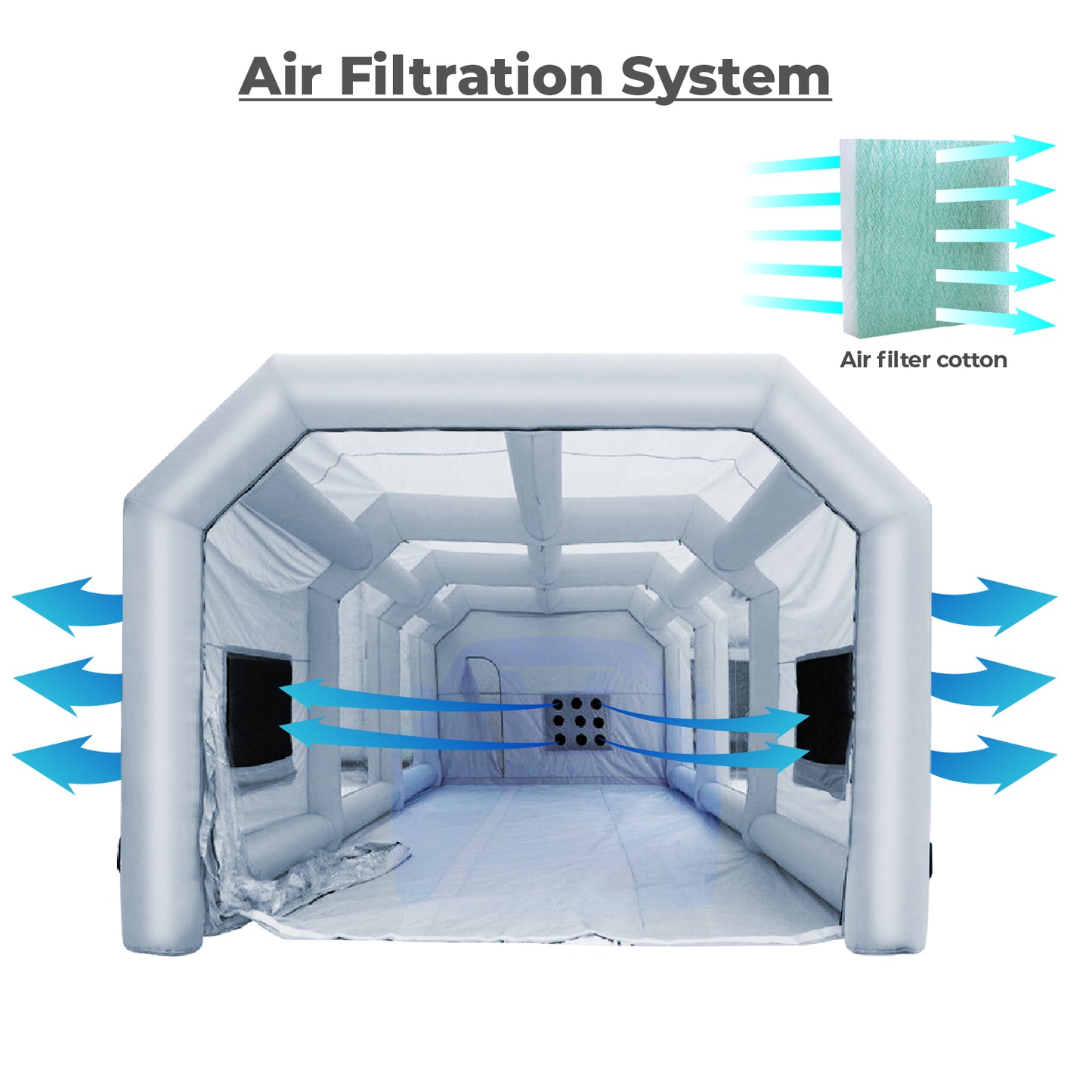 33x16.5x10Ft Portable Grey Inflatable Paint Booth Inflatable Paint Booth