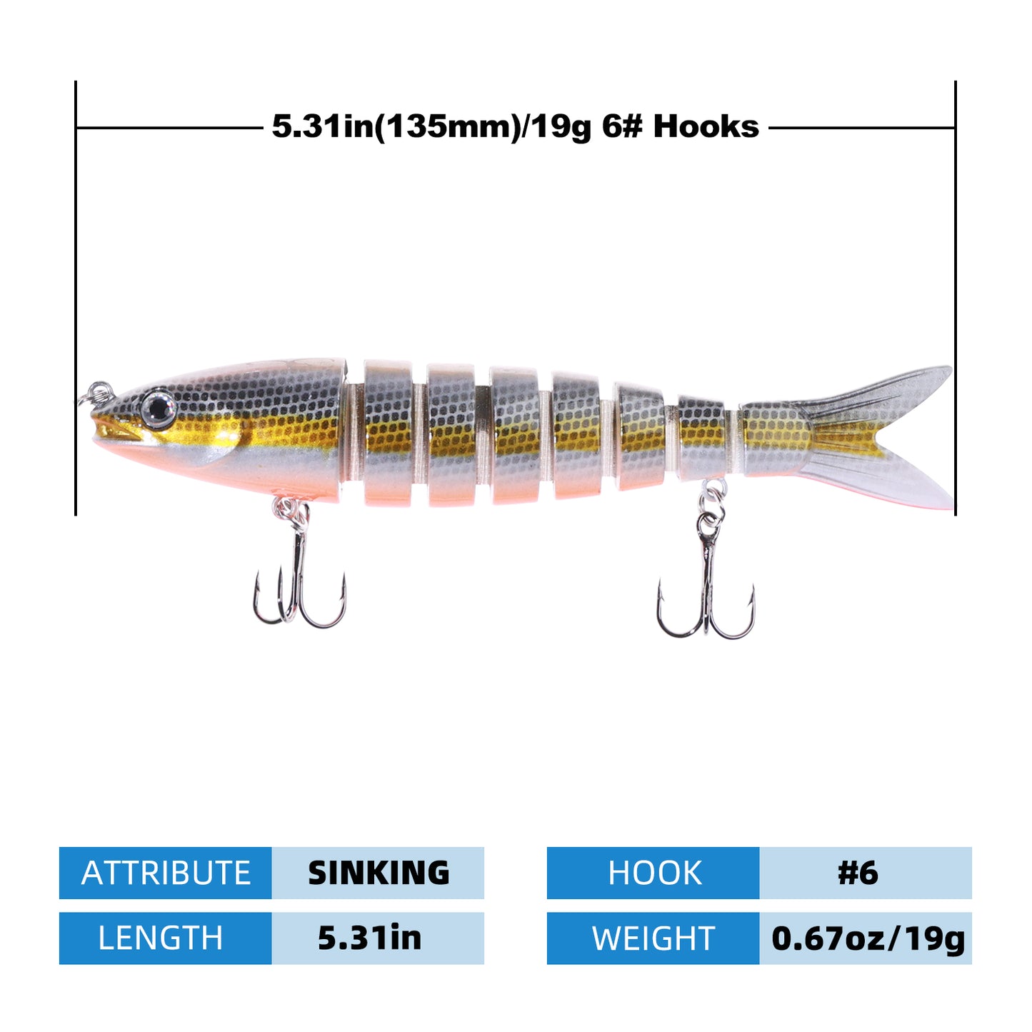 Fishing Lures, Multi jointed Segement Fishing Lure, Swimbait crankbait