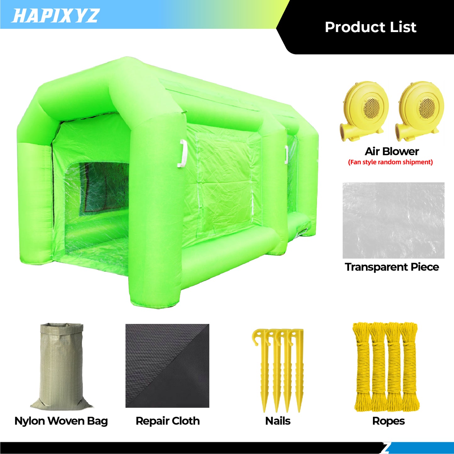 13x8x6.5Ft Black Inflatable Paint Booth Portable Car Spray Booth – HAPIXYZ