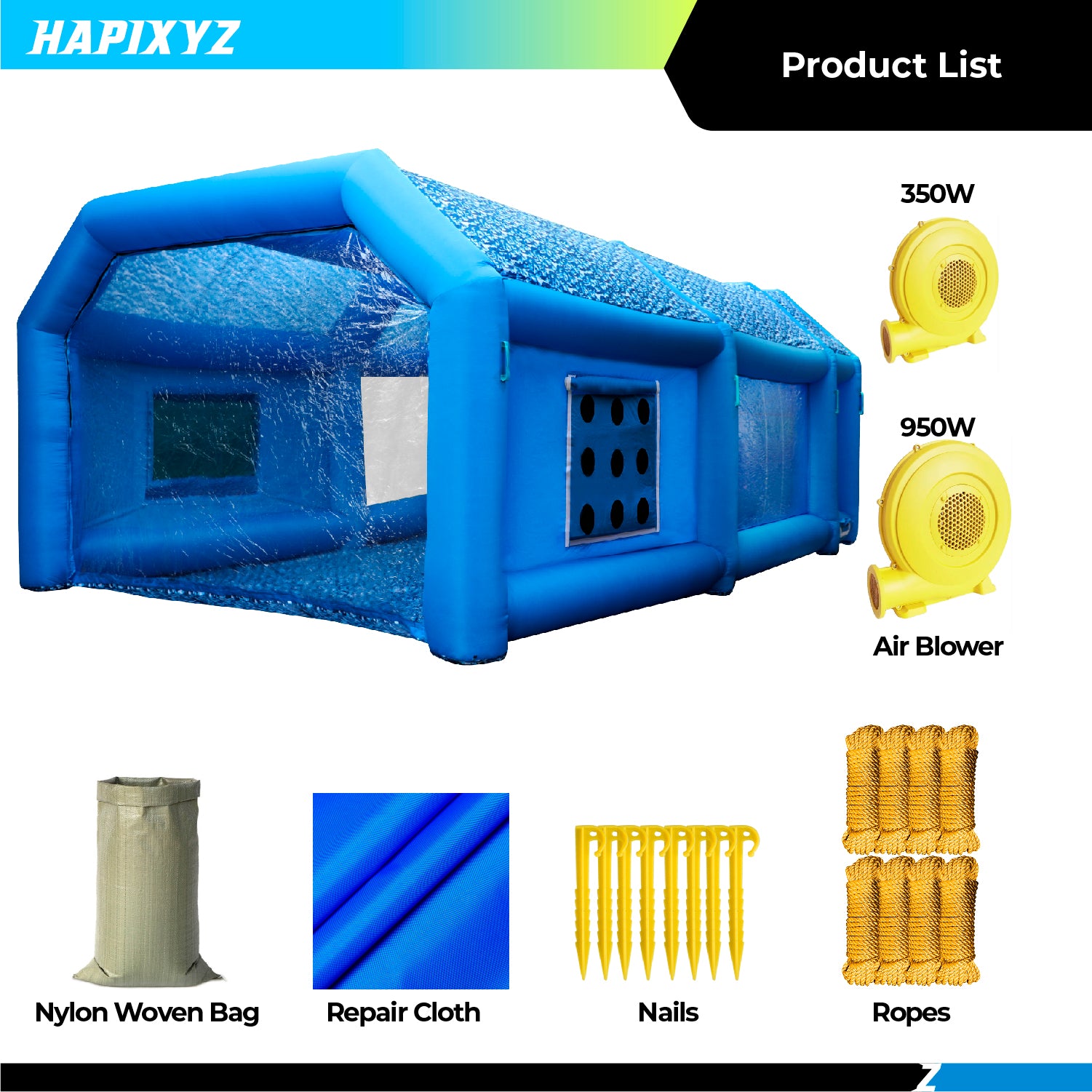 Blue Camouflage Inflatable Paint Booth Portable Car Spray Booth