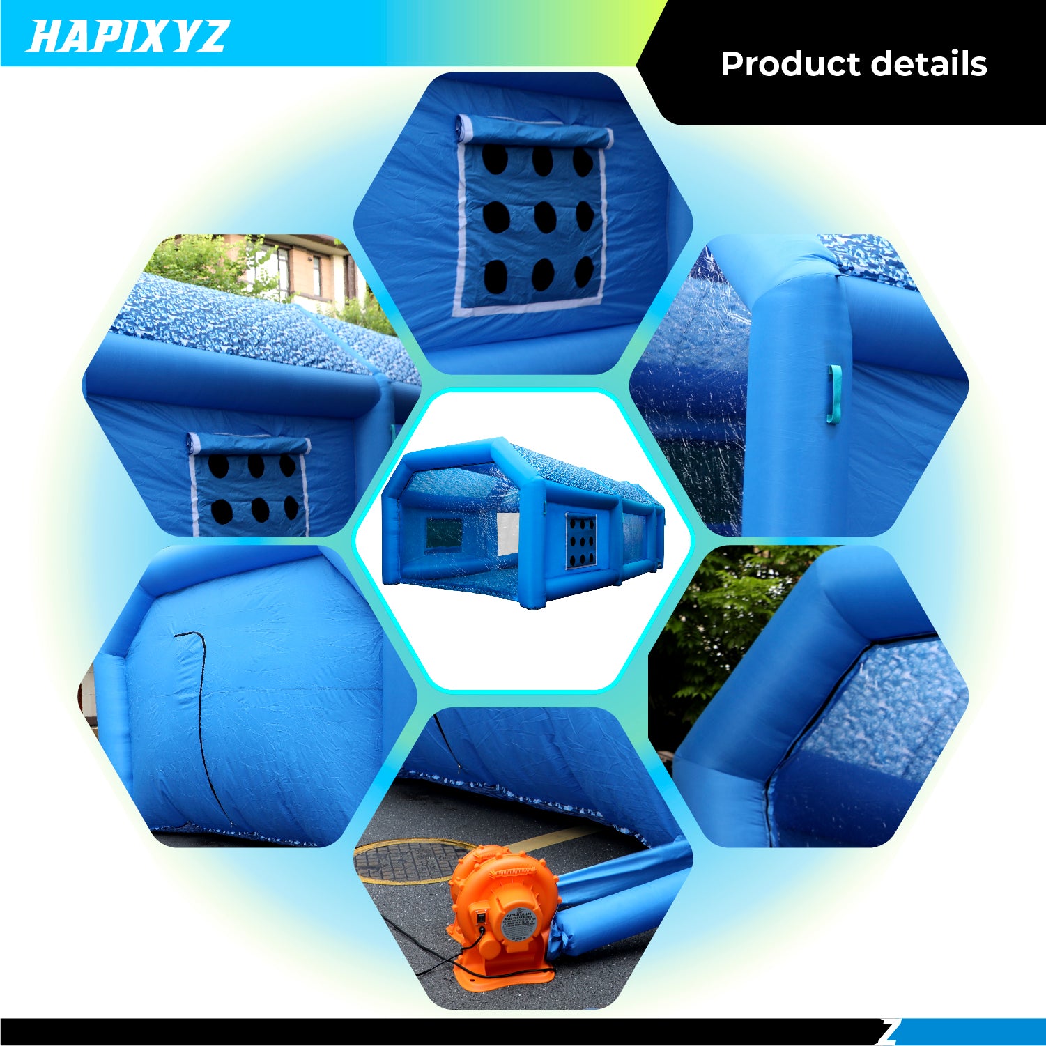 Blue Camouflage Inflatable Paint Booth Portable Car Spray Booth