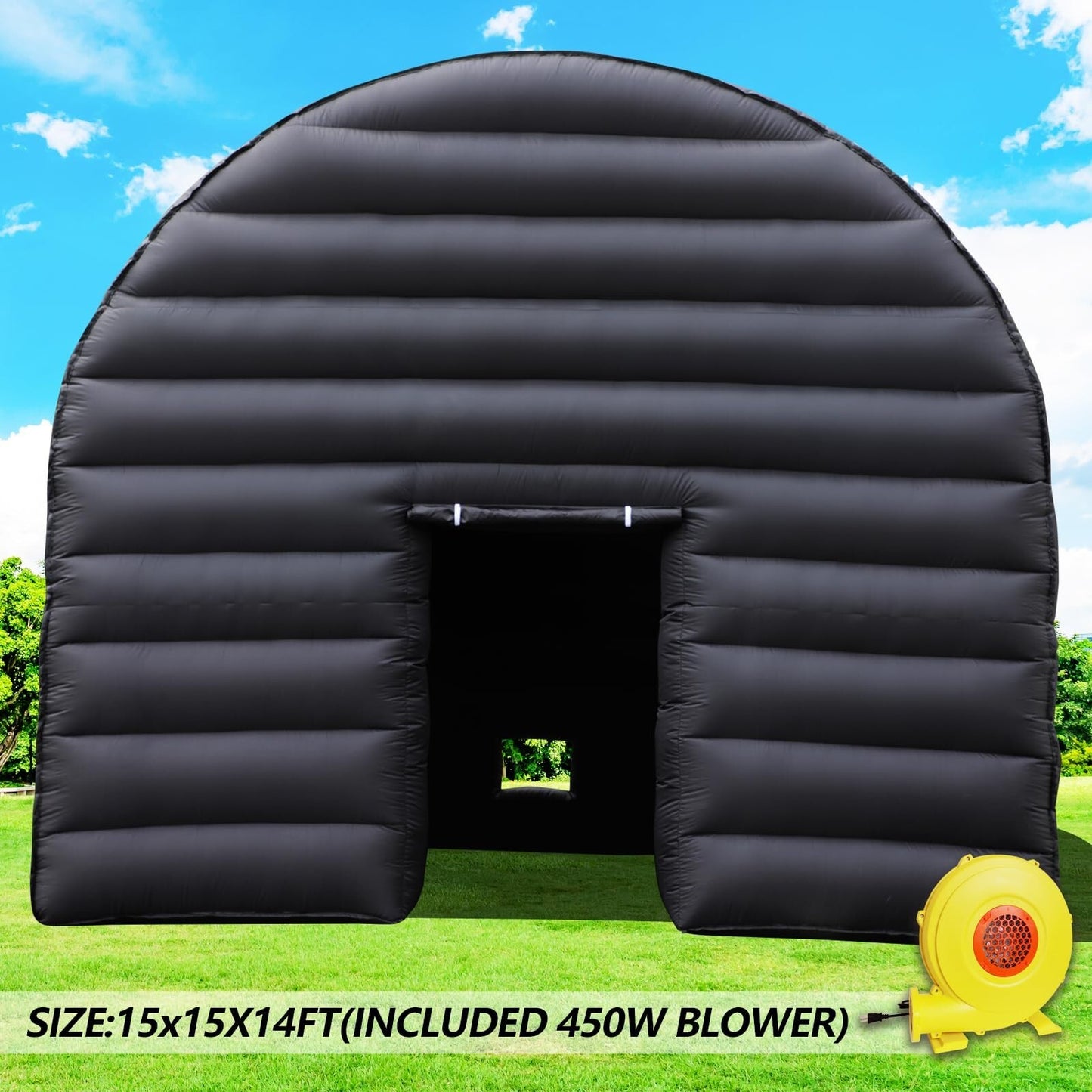 Large Black Inflatable Tent 15x15x14FT Includes Blower