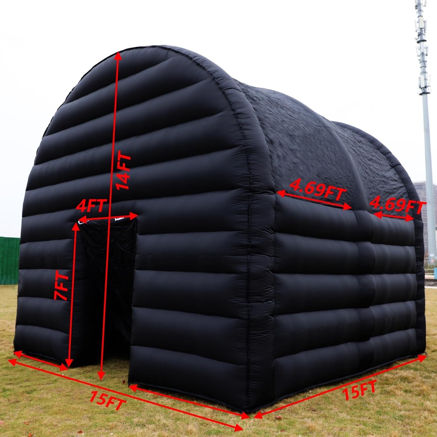 Large Black Inflatable Tent 15x15x14FT Includes Blower