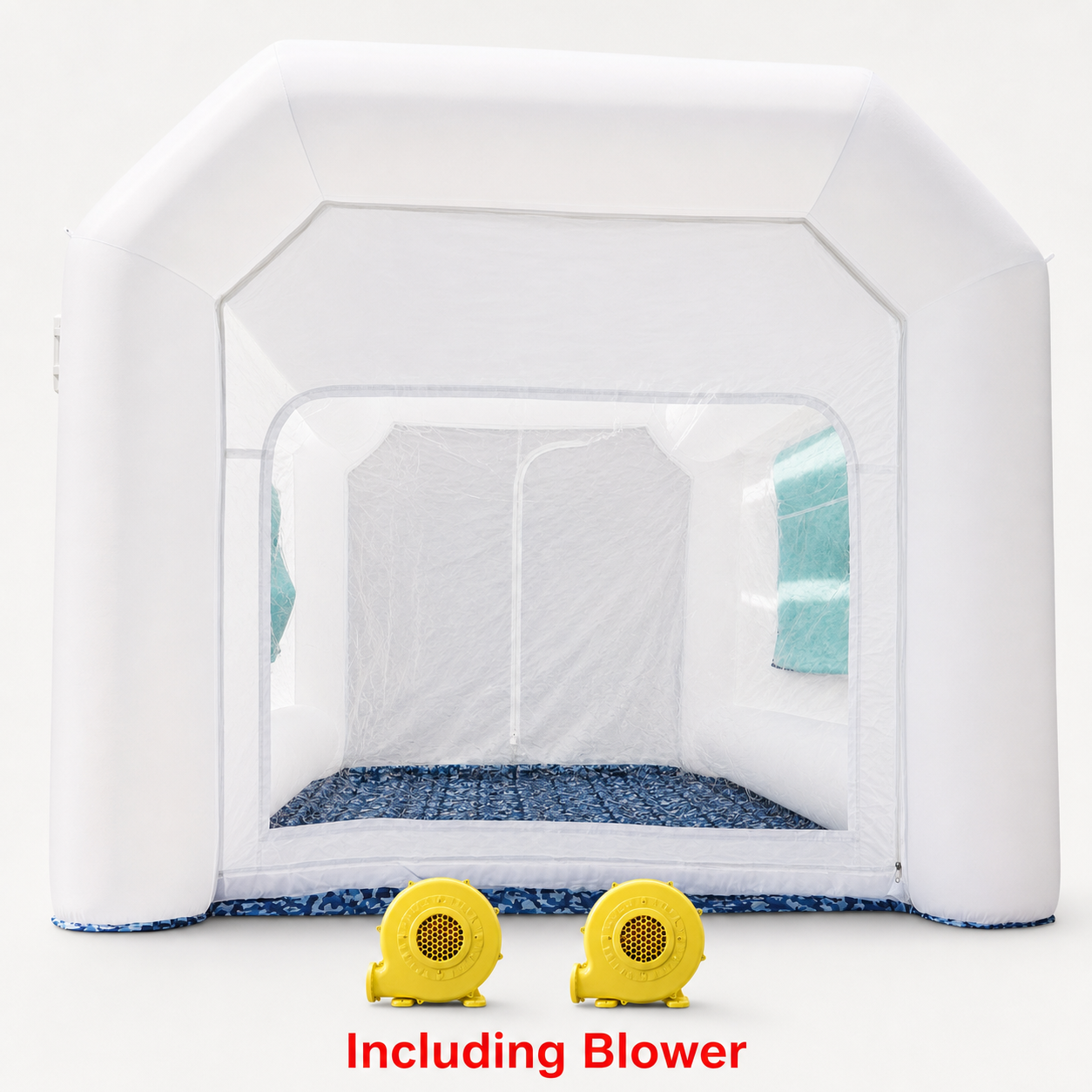 12x7.2x8.9Ft White Inflatable Paint Booth Tent with Two Blowers